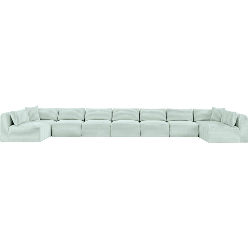 Meridian Shaggy Mint Corduroy Performance Fabric Modular Sectional IMAGE 3