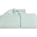 Meridian Shaggy Mint Corduroy Performance Fabric Modular Sectional IMAGE 4