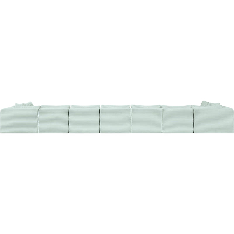Meridian Shaggy Mint Corduroy Performance Fabric Modular Sectional IMAGE 5
