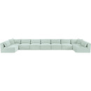 Meridian Shaggy Mint Corduroy Performance Fabric Modular Sectional IMAGE 6