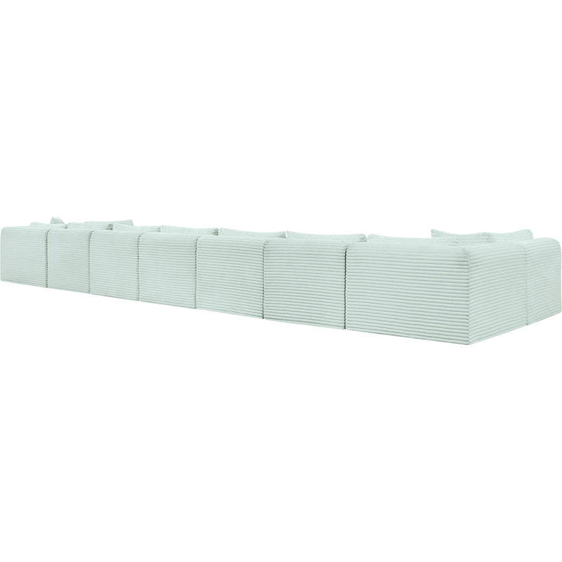 Meridian Shaggy Mint Corduroy Performance Fabric Modular Sectional IMAGE 7