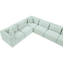 Meridian Shaggy Mint Corduroy Performance Fabric Modular Sectional IMAGE 10