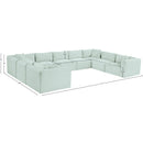 Meridian Shaggy Mint Corduroy Performance Fabric Modular Sectional IMAGE 12