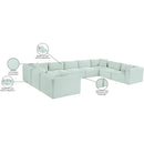 Meridian Shaggy Mint Corduroy Performance Fabric Modular Sectional IMAGE 13