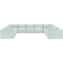 Meridian Shaggy Mint Corduroy Performance Fabric Modular Sectional IMAGE 3