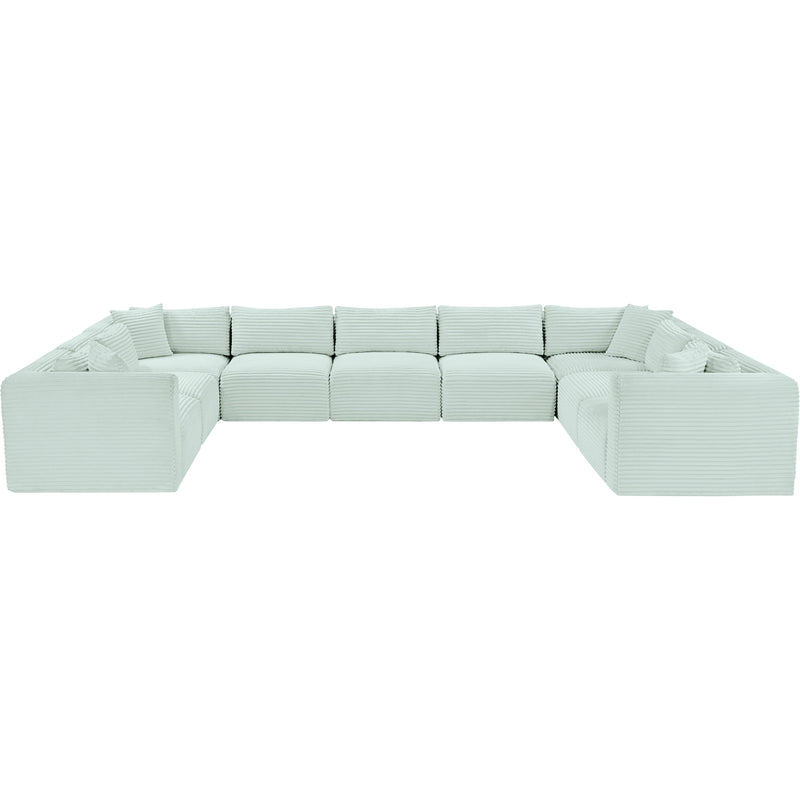 Meridian Shaggy Mint Corduroy Performance Fabric Modular Sectional IMAGE 3