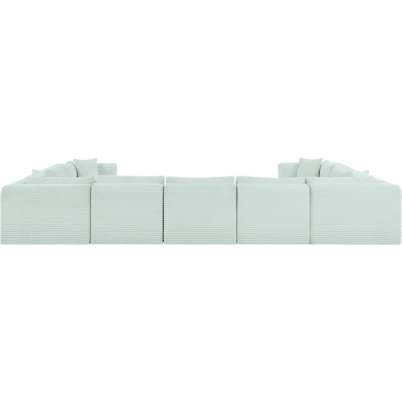 Meridian Shaggy Mint Corduroy Performance Fabric Modular Sectional IMAGE 4