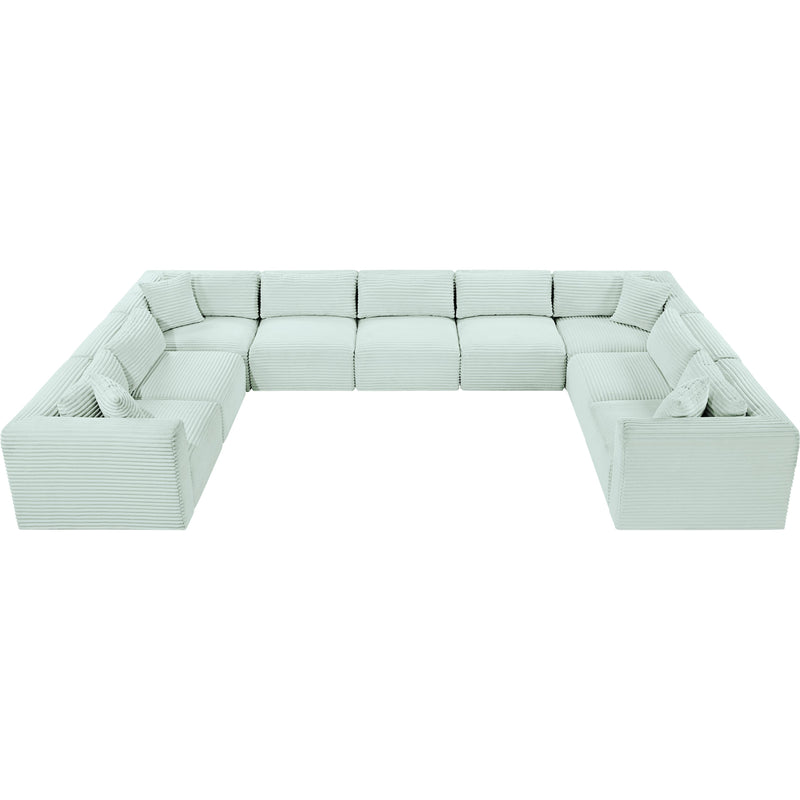 Meridian Shaggy Mint Corduroy Performance Fabric Modular Sectional IMAGE 5
