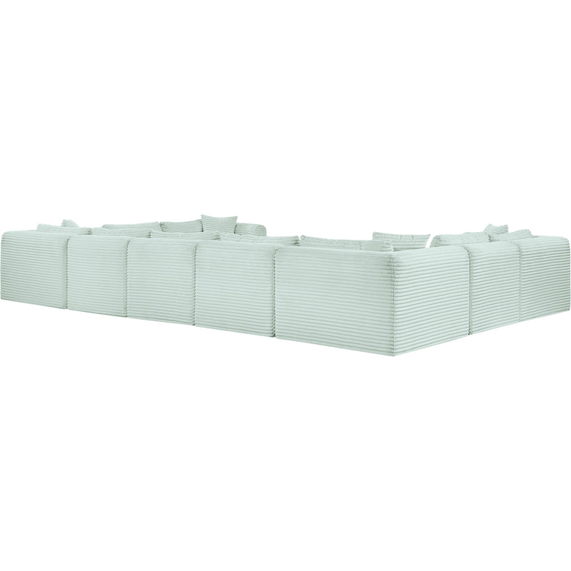 Meridian Shaggy Mint Corduroy Performance Fabric Modular Sectional IMAGE 6