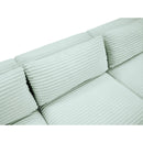 Meridian Shaggy Mint Corduroy Performance Fabric Modular Sectional IMAGE 7