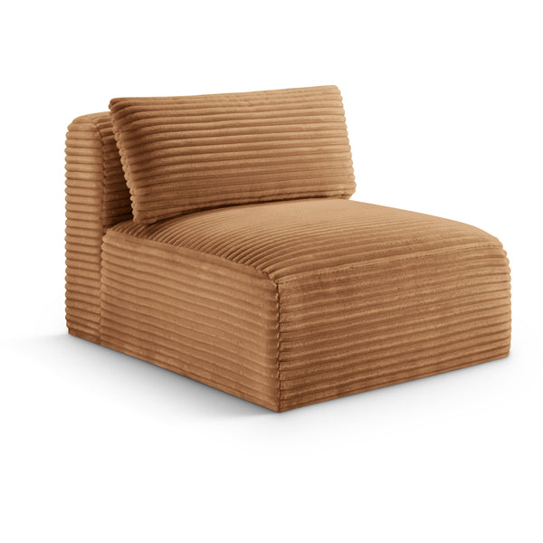 Meridian Shaggy Saddle Corduroy Performance Fabric Armless Chair IMAGE 1