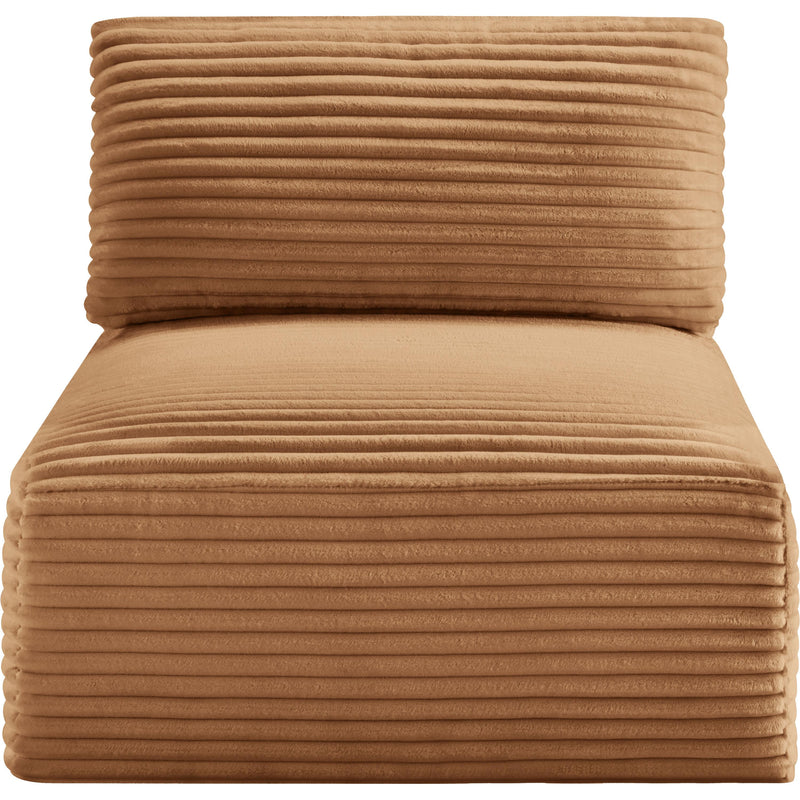 Meridian Shaggy Saddle Corduroy Performance Fabric Armless Chair IMAGE 3