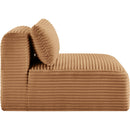 Meridian Shaggy Saddle Corduroy Performance Fabric Armless Chair IMAGE 4