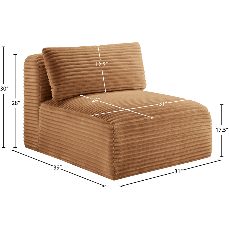 Meridian Shaggy Saddle Corduroy Performance Fabric Armless Chair IMAGE 9