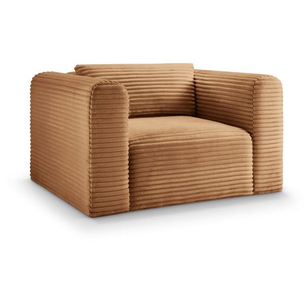 Meridian Shaggy Saddle Corduroy Performance Fabric Arm Chair IMAGE 1