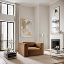 Meridian Shaggy Saddle Corduroy Performance Fabric Arm Chair IMAGE 2