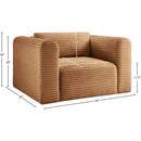 Meridian Shaggy Saddle Corduroy Performance Fabric Arm Chair IMAGE 9