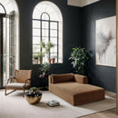 Meridian Shaggy Saddle Corduroy Performance Fabric Chaise IMAGE 2