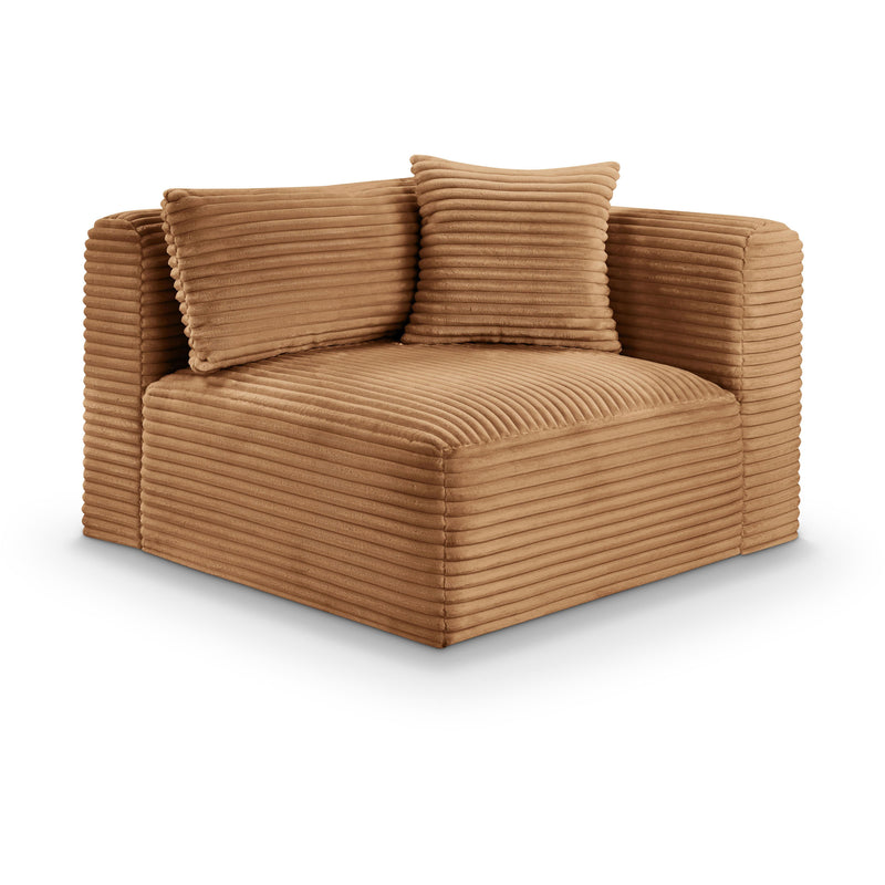 Meridian Shaggy Saddle Corduroy Performance Fabric Corner Chair IMAGE 1