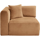 Meridian Shaggy Saddle Corduroy Performance Fabric Corner Chair IMAGE 3