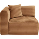 Meridian Shaggy Saddle Corduroy Performance Fabric Corner Chair IMAGE 4