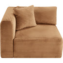 Meridian Shaggy Saddle Corduroy Performance Fabric Corner Chair IMAGE 6