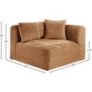 Meridian Shaggy Saddle Corduroy Performance Fabric Corner Chair IMAGE 9