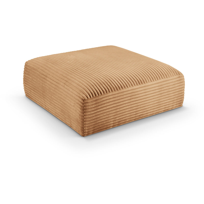 Meridian Shaggy Saddle Corduroy Performance Fabric Ottoman IMAGE 1