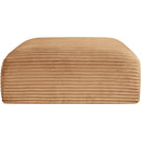 Meridian Shaggy Saddle Corduroy Performance Fabric Ottoman IMAGE 3