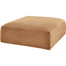 Meridian Shaggy Saddle Corduroy Performance Fabric Ottoman IMAGE 4