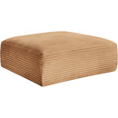 Meridian Shaggy Saddle Corduroy Performance Fabric Ottoman IMAGE 5