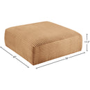 Meridian Shaggy Saddle Corduroy Performance Fabric Ottoman IMAGE 7