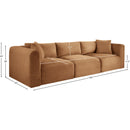 Meridian Shaggy Saddle Corduroy Performance Fabric Modular Sofa IMAGE 11