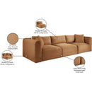 Meridian Shaggy Saddle Corduroy Performance Fabric Modular Sofa IMAGE 12