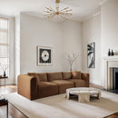 Meridian Shaggy Saddle Corduroy Performance Fabric Modular Sofa IMAGE 2