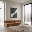 Meridian Shaggy Saddle Corduroy Performance Fabric Modular Sofa IMAGE 2