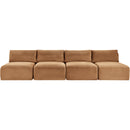 Meridian Shaggy Saddle Corduroy Performance Fabric Modular Sofa IMAGE 3
