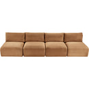 Meridian Shaggy Saddle Corduroy Performance Fabric Modular Sofa IMAGE 6