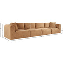 Meridian Shaggy Saddle Corduroy Performance Fabric Modular Sofa IMAGE 11