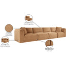 Meridian Shaggy Saddle Corduroy Performance Fabric Modular Sofa IMAGE 12