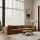 Meridian Shaggy Saddle Corduroy Performance Fabric Modular Sofa IMAGE 2