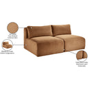 Meridian Shaggy Saddle Corduroy Performance Fabric Modular Sofa IMAGE 10