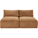 Meridian Shaggy Saddle Corduroy Performance Fabric Modular Sofa IMAGE 3