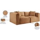 Meridian Shaggy Saddle Corduroy Performance Fabric Modular Sofa IMAGE 10