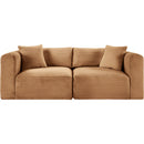 Meridian Shaggy Saddle Corduroy Performance Fabric Modular Sofa IMAGE 3