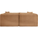 Meridian Shaggy Saddle Corduroy Performance Fabric Modular Sofa IMAGE 5