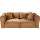 Meridian Shaggy Saddle Corduroy Performance Fabric Modular Sofa IMAGE 6