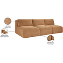 Meridian Shaggy Saddle Corduroy Performance Fabric Modular Sofa IMAGE 11