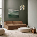 Meridian Shaggy Saddle Corduroy Performance Fabric Modular Sofa IMAGE 2