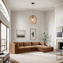 Meridian Shaggy Saddle Corduroy Performance Fabric Modular Sectional IMAGE 2